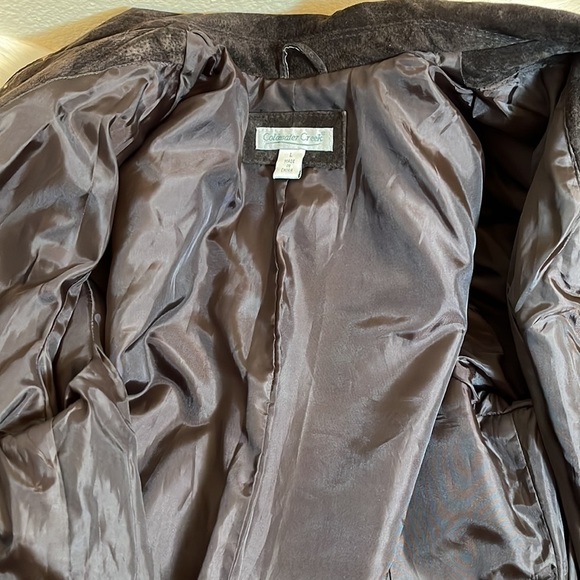 Coldwater Creek Dark Brown Leather Jacket with Embroidery - Picture 15 of 16